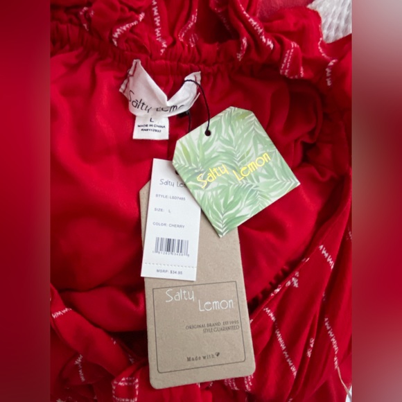 Salty Lemon red mini dress size large - Picture 3 of 6